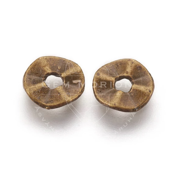 Hullámos köztes dísz, bronz szín, 7 mm, 20 db