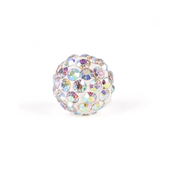 Pave disco gömb (szivárvány - AB) köztes dísz, 10 mm (5 db)