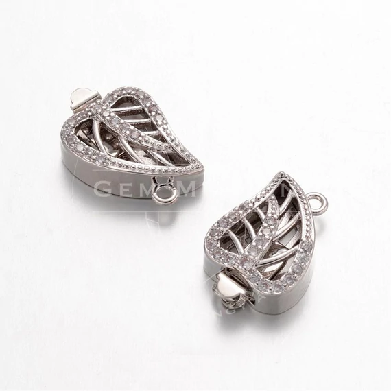 Leveles, strasszos nyelveszár, 20x13 mm (1 db)