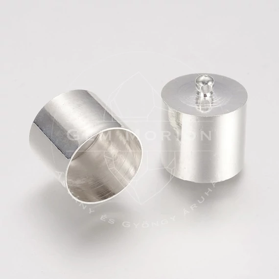 Láncvég (ezüst szín) kupak, 10x6 mm (10 db)