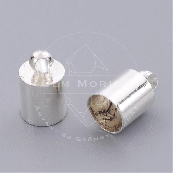 Láncvég (ezüst szín) kupak, 12x8 mm (10 db)