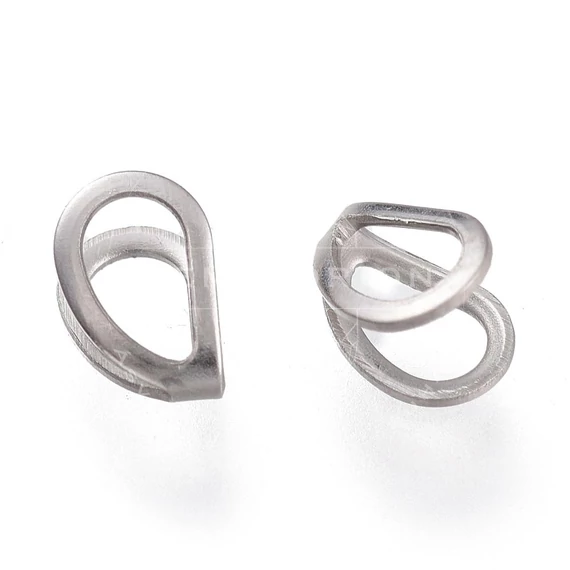 Nemesacél medáltartó, karikával rögzíthető, 5,5x4 mm, 10 db