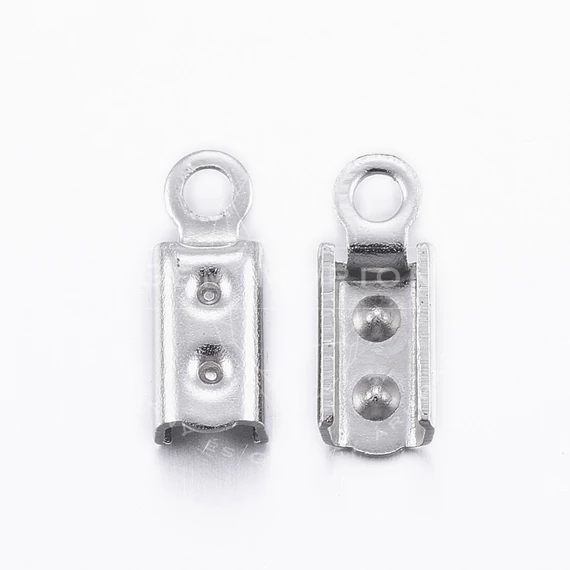 Nemesacél papucs (láncvég), 10x3,3 mm (10 db)