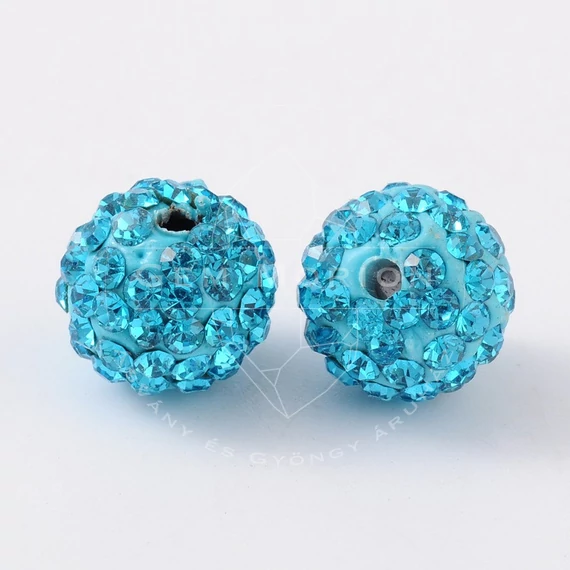 Pave disco gömb (világoskék) köztes dísz, 10 mm (5 db)