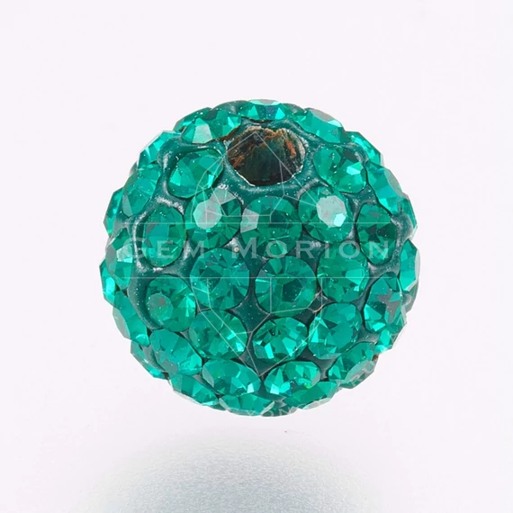 Cseh kristályos pave disco gömb köztes dísz, smaragdzöld, 6 mm, 1 db