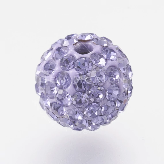 Cseh kristályos pave disco gömb köztes dísz, tanzanit lila 6 mm, 1 db