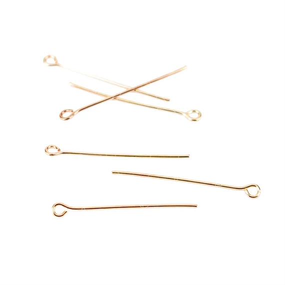 Szerelőpálca (rosegold szín) hurkos véggel, 0,8x30 mm (kb. 50 db)