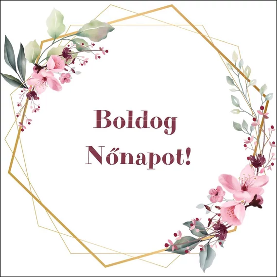 Kísérő kártya, boldog nőnapot, 10,5x15,5 cm