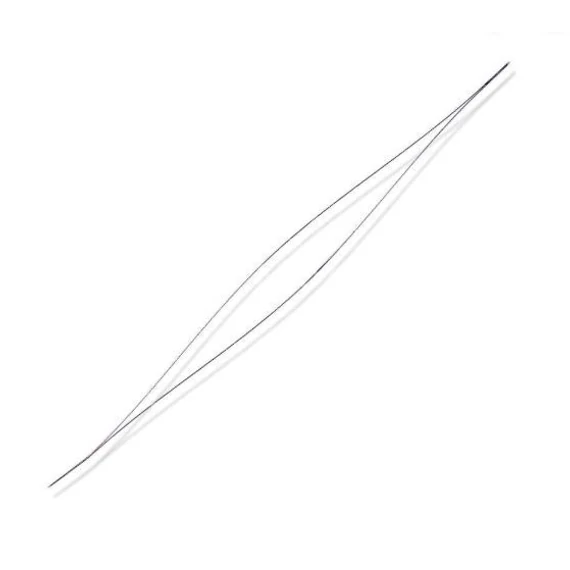 Nagy lyukú, hosszú gyöngyfűző tű, 75x0,3 mm (1 db)