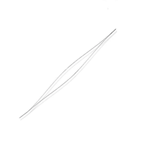 Nagy lyukú, rövid gyöngyfűző tű, 57x0,3 mm (1 db)