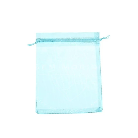 Tüll tasak (20), kb. 7x9 cm, türkizkék (10 db)