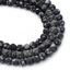 Hópehely obszidián golyós szál, matt, 6 mm, kb. 38 cm