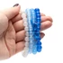 Kép 2/2 - Fehér jáde és kék színezett jáde 4 db-os karkötő szett, 8 mm, 17 cm
