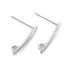 Kép 2/2 - Nemesacél ezüst színű fülbevaló alap, kb. 15x3 mm 1pár