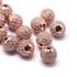 Kép 2/2 - Cubic cirkónia gömb (rosegold alapon fehér) köztes dísz, 8 mm (1 db)