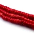 Kép 2/2 - Bambuszkorall kerek, lapos szál, piros, színezett, 8x4 mm, kb. 38 cm