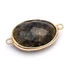 Kép 1/2 - Labradorit összekötő elem, ovál, fazettált, arany szín, 13x17 mm, 1 db