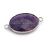 Kép 1/2 - Ametiszt összekötő elem, ovál, fazettált, ezüst szín, 17x23 mm, 1 db
