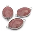 Kép 2/2 - Rodonit összekötő elem, ovál, fazettált, ezüst szín, 17x23 mm, 1 db