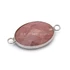 Kép 1/2 - Rodonit összekötő elem, ovál, fazettált, ezüst szín, 17x23 mm, 1 db