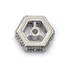 Kép 2/2 - Cubic cirkónia hatszögű (hexagon)rondella ezüst alapon,fehér köves, köztes dísz, 6x6 mm (1 db)