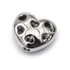 Kép 2/2 - Cubic cirkónia szív ezüst alapon fehér, köztes dísz, 8x9 mm (1 db)