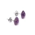 Kép 2/2 - Ametiszt fazettált cabochon fülbevaló nemesacél szerelékkel, 8x8 mm