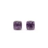 Kép 1/2 - Ametiszt fazettált cabochon fülbevaló nemesacél szerelékkel, 8x8 mm