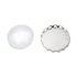 Kép 2/2 - Foglalat üveg cabochon kővel, kerek, platina szín, csikpés szél, tálca: 18 mm, 1 db