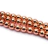 Kép 2/2 - Hematit golyós szál, rosegold aranyozott, 18K, 8 mm, kb. 38 cm