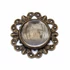 Kép 2/3 - Foglalat üveg cabochon kővel, kerek, díszes, bronz szín, átmérő: 20 mm, tálca: 14 mm, 1 db