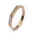 Kép 1/2 - Nemesacél gyűrű, kagylós, szögletes, 6 pici kővel, rosegold színű, kb. 56-57 méret