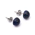 Kép 2/2 - Lápisz, cabochon fülbevaló nemesacél szerelékkel, 8 mm