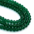 Kép 1/2 - Kristály fazettált button szál, zöld, 8x6 mm, kb. 40 cm, 65-68 szem/szál