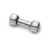 Kép 1/2 - Súlyzó köztes dísz, ezüst szín, 17x6 mm, 1 db