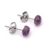 Kép 2/2 - Ametiszt cabochon fülbevaló nemesacél szerelékkel, 6 mm