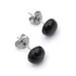 Kép 2/2 - Ónix cabochon fülbevaló nemesacél szerelékkel, 8 mm