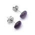 Kép 2/2 - Ametiszt cabochon fülbevaló nemesacél szerelékkel, 6x8 mm