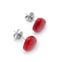 Kép 2/2 - Bambuszkorall cabochon kő, csepp, piros, 10 mm, 2 db