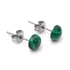 Kép 2/2 - Malachit cabochon fülbevaló nemesacél szerelékkel, 6 mm