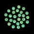 Kép 3/3 - Akril kerek, lapos, kék holdas, fluoreszkáló köztes dísz, 7x4 mm