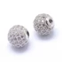 Kép 1/2 - Cubic cirkónia gömb (ezüst alapon fehér) köztes dísz, 8 mm (1 db)