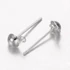 Kép 1/2 - Félgömbös (ezüst szín) fülbevaló stift, 4 mm (50 db)