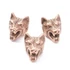 Kép 2/3 - Nemesacél farkas fej köztes dísz, rosegold szín, 14x11 mm, 1 db