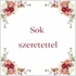 Kép 2/2 - Kísérő kártya, sok szeretettel, rózsás, 8x8 cm